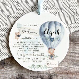 Personalised Promise to Godchild Christening Baptism Gift Ceramic